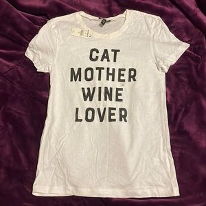 Cat mother wine lover Express tee- NWT